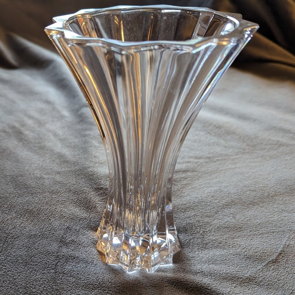 Vintage Crystal Glass Vase, Cut Glass Vase - Picture 6 of 12